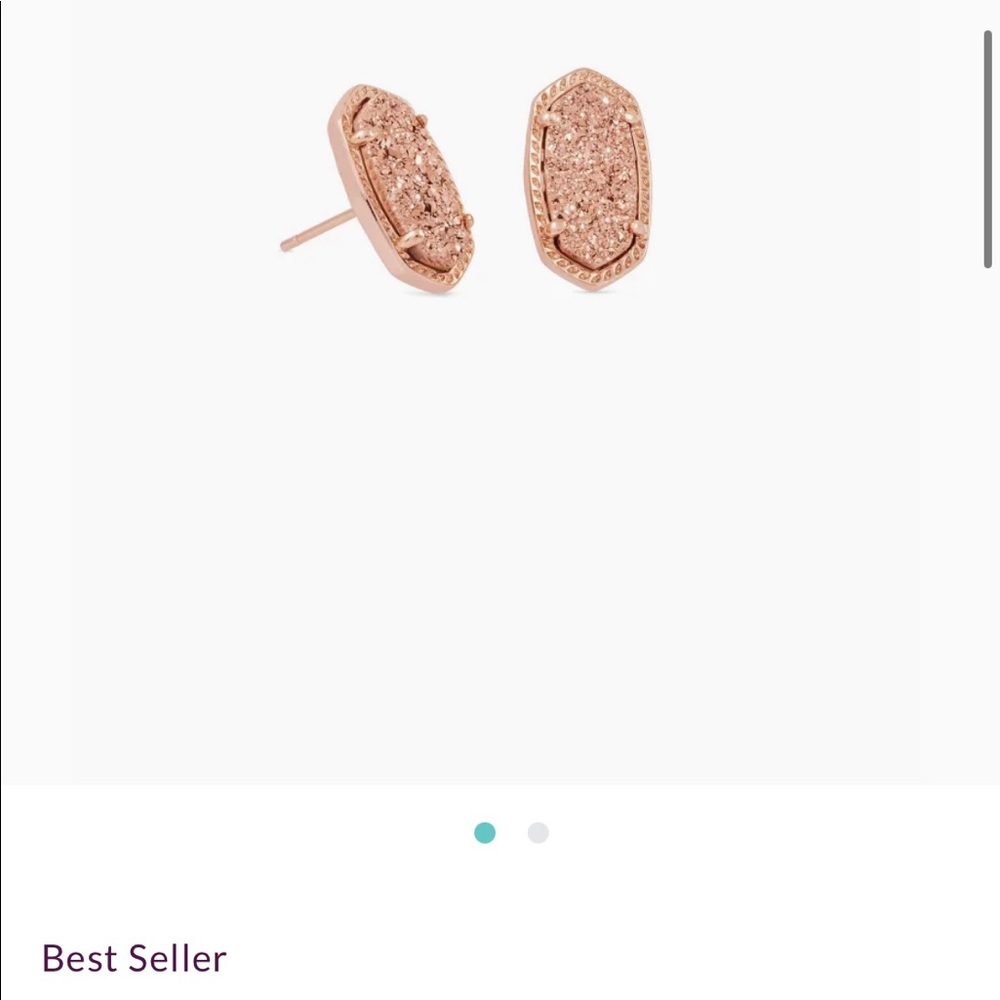 NWOT Ellie Rose Gold Stud Earrings In Rose Gold Drusy